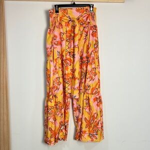 Floral Yellow and Orange Women's Pants